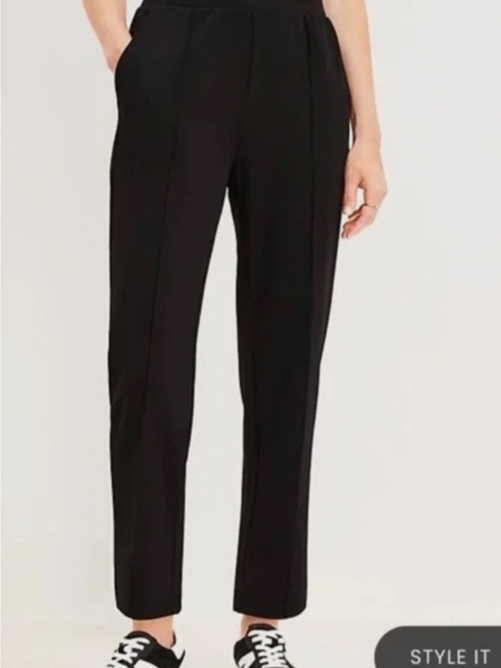 LOFT Black Straight-Leg Tailored Pants